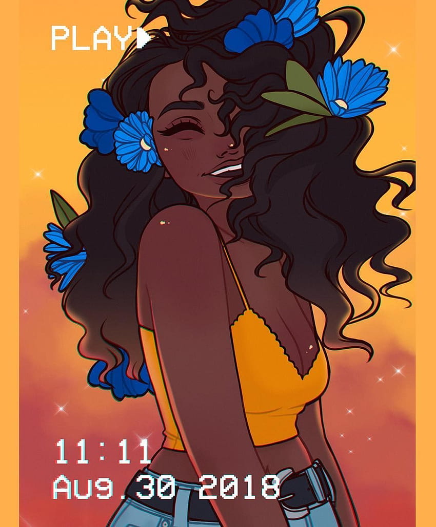 I saw this cutie yesterday so I had to draw her, Black Girl Aesthetic HD phone wallpaper