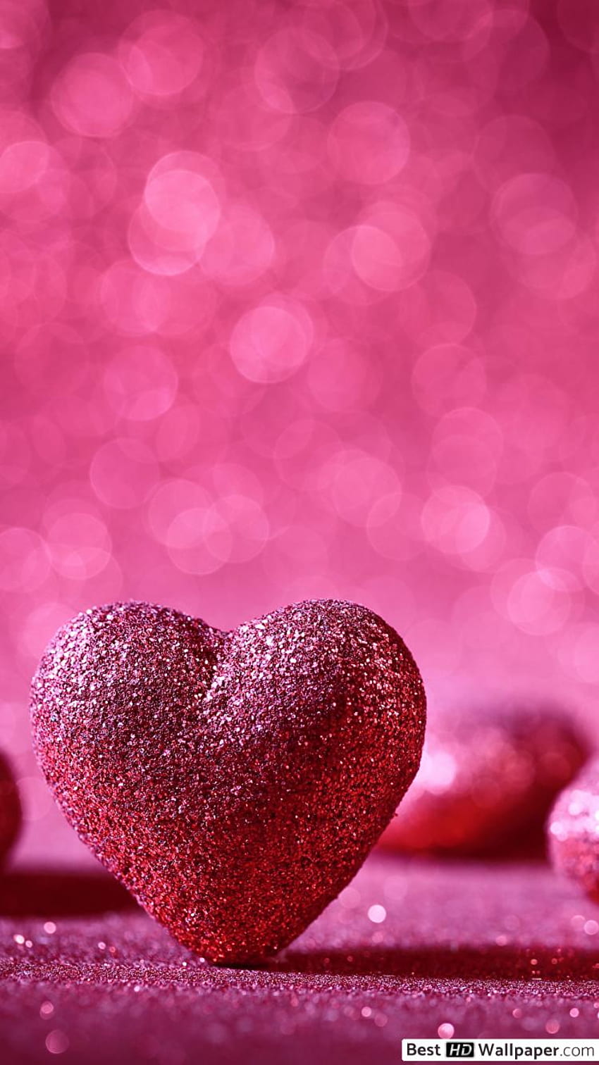 Valentine's day - Pink sparkling hearts HD phone wallpaper
