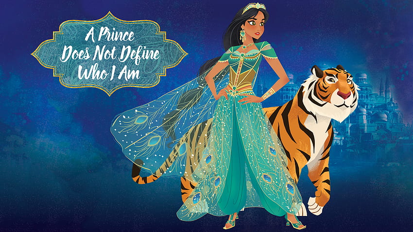 Caricaturesco y artístico de la película Aladdin 2019, Disney Princess Jasmine fondo de pantalla