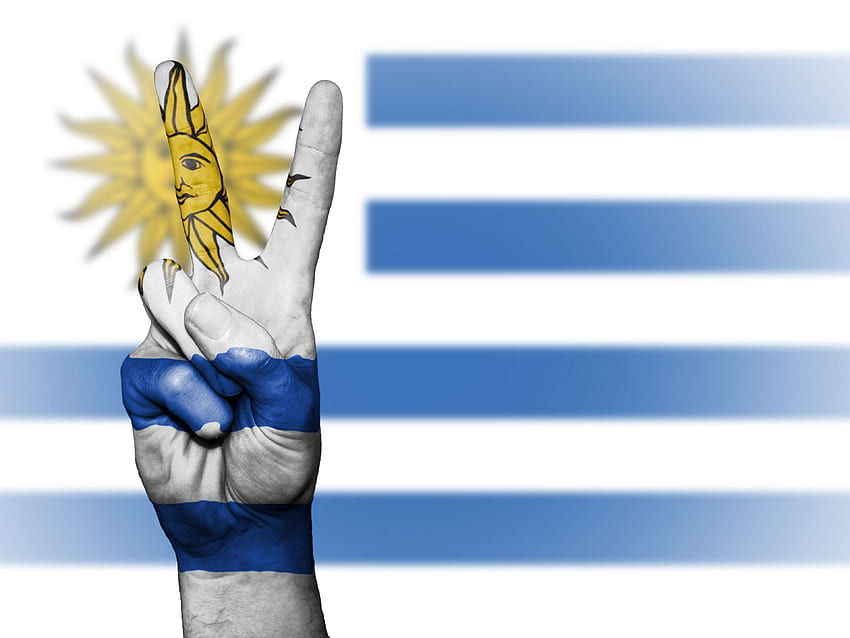 plano de fundo, bandeira, cores, país, alferes, bandeira, bandeira do Uruguai papel de parede HD