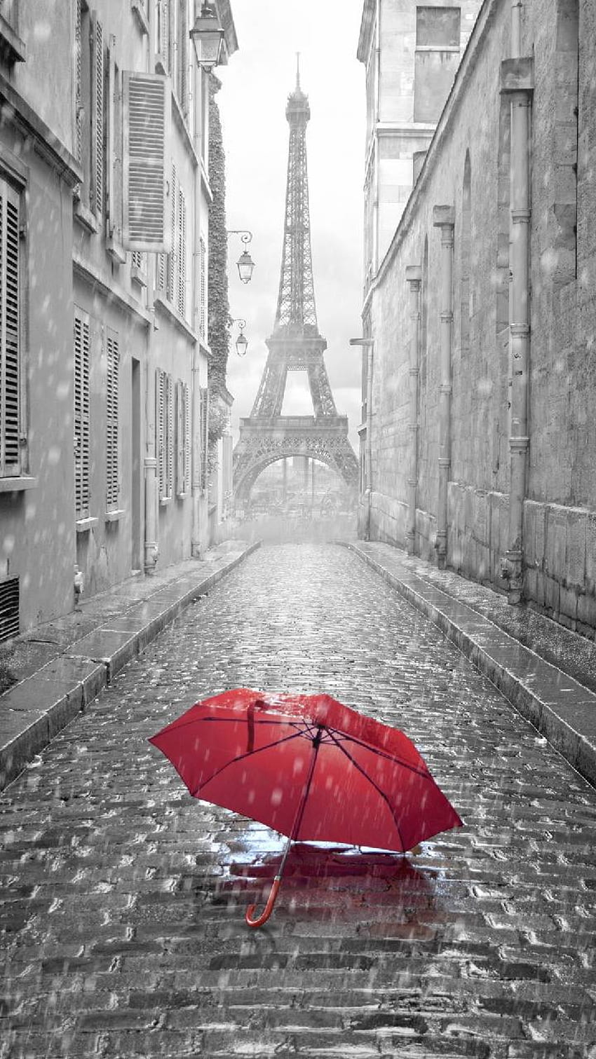 Lluvia de París, París lluvioso fondo de pantalla del teléfono