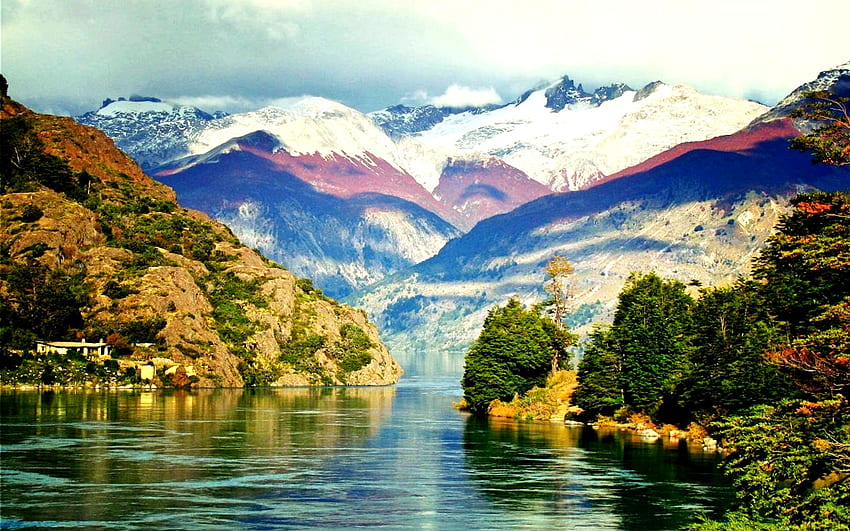 Lago,Patagonia,Chile, Chile, Lago, Naturaleza, Montaña fondo de pantalla