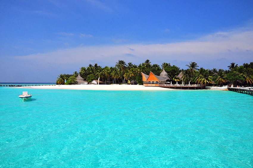 Alam, Pantai, Tropis, Pulau, Maladewa Wallpaper HD