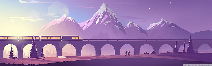 Train Travel Illustration Ultra Background for : & UltraWide & Laptop : Multi Display, Dual & Triple Monitor : Tablet : Smartphone, 2560x800 HD wallpaper