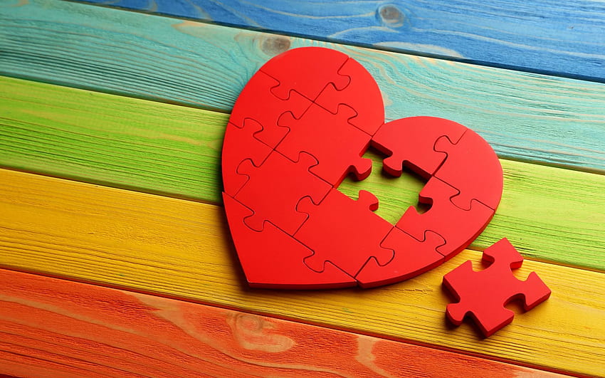 Puzzle Heart . Puzzle Heart stock HD wallpaper