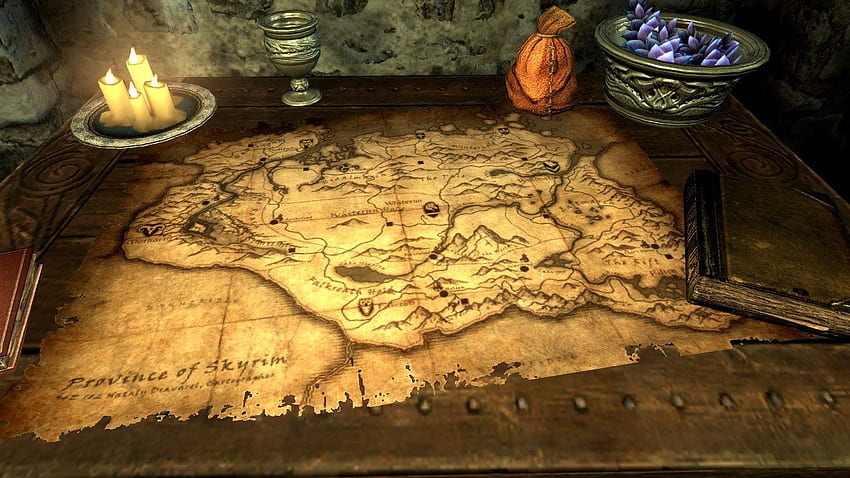 Skyrim, Carte de Skyrim Fond d'écran HD