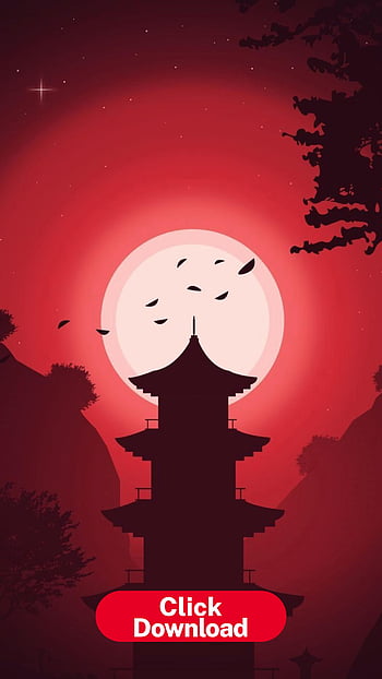 Samurai with red moon wallpaper A silhouette of a samurai with a red moon  behind it Japanese samurai warrior with a sword japanese theme wallpaper  for Phone vertical monitor background 22152650 Vector