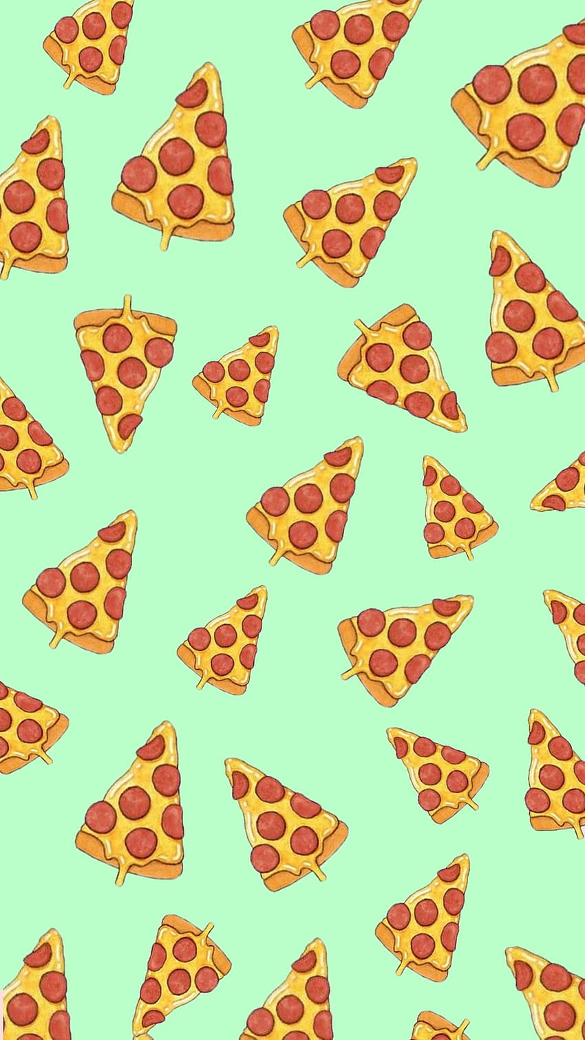 พิซซ่า ลายพิซซ่า คนรักพิซซ่า สีพาสเทล Pizza Emoji วอลล์เปเปอร์โทรศัพท์ HD