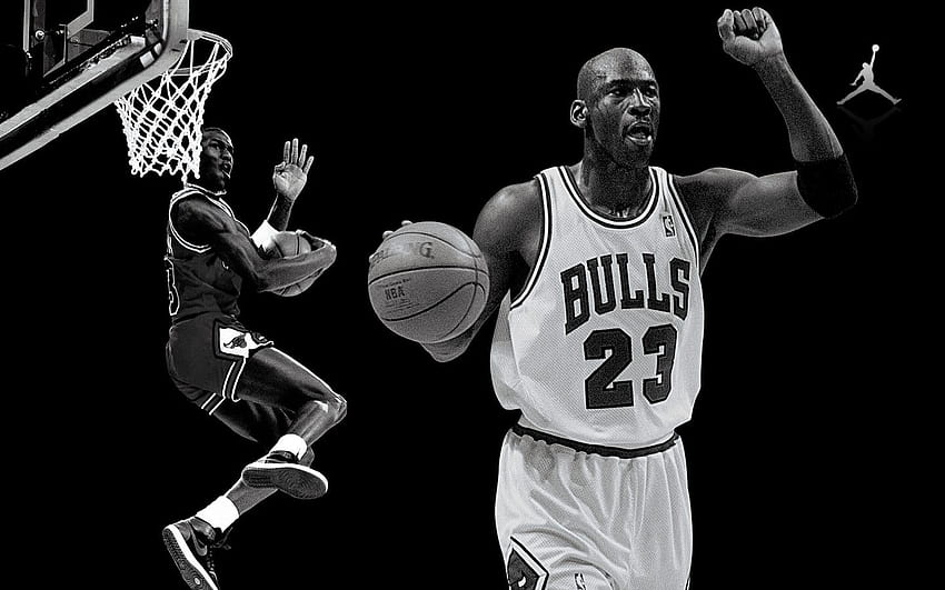 Michael Jordan Black Background, Basketball Black and White HD wallpaper