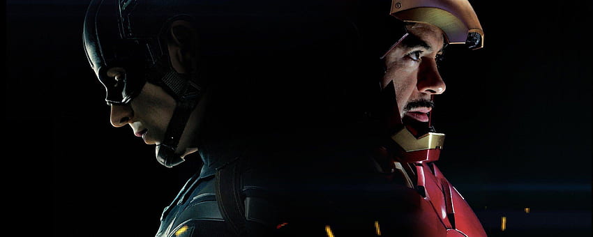 Resolusi Dual Monitor Captain America Dan Iron Man, Darkness, Iron Man Layar Ganda Wallpaper HD