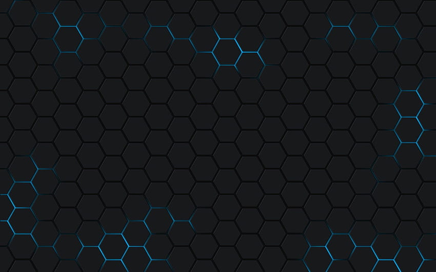 Sarang lebah hitam, minimalis, segi enam, latar belakang, pola. Hexagon, Lenovo, Honeycomb Wallpaper HD
