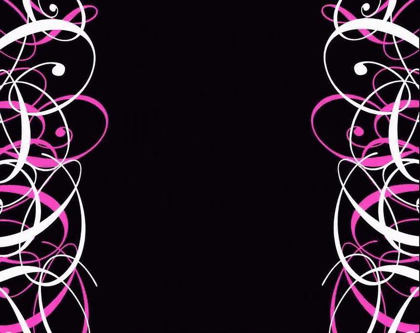 pink black swirl lay.jpg, swirls curls, pink, white HD wallpaper