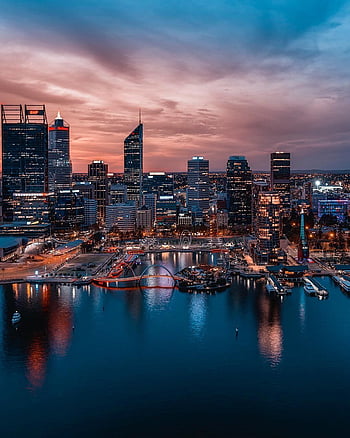Perth city skyline from South Perth over the Swan River, Western Australia,  Australia. Stock Photo | Adobe Stock