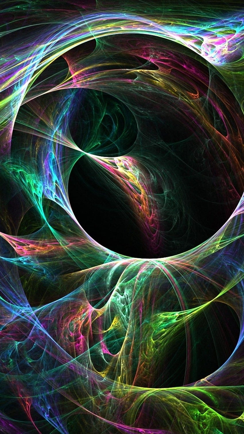 Circles, Colorful, Black Hole HD phone wallpaper