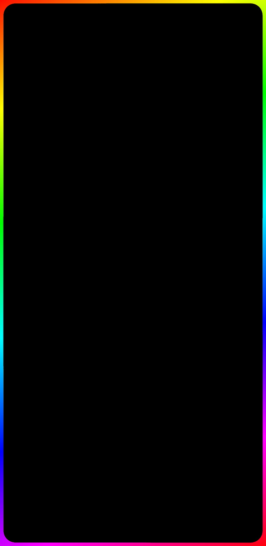 Preto com borda de arco-íris, OLED de arco-íris Papel de parede de celular HD
