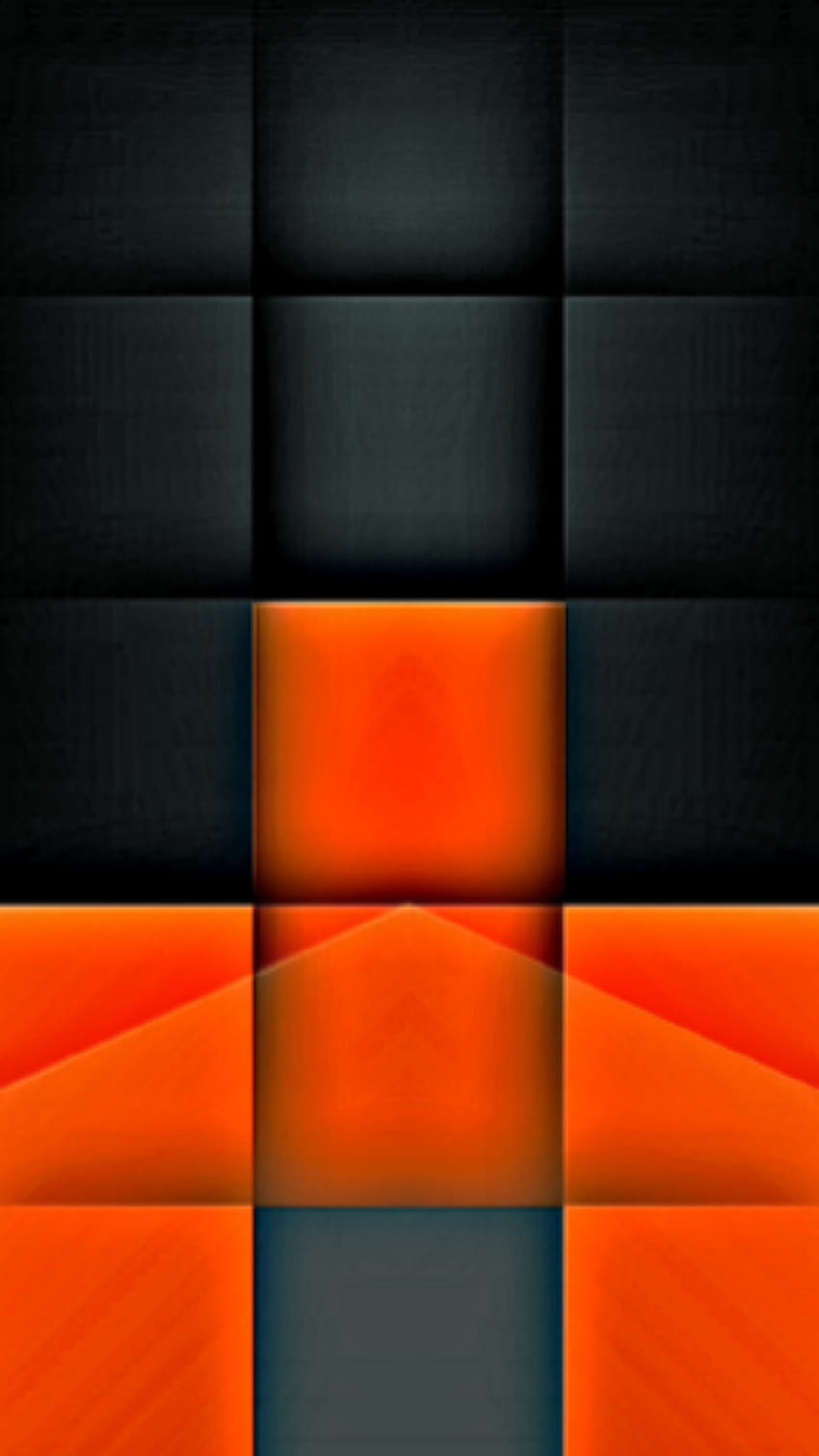 fdsfsfd, orange, new, square, material, mate, cool, design, black, geometric, abstract, , plus HD phone wallpaper