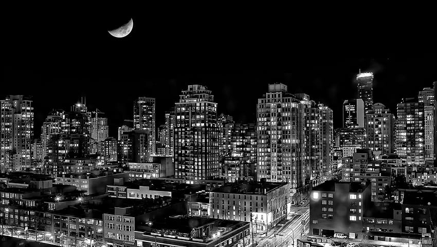 달빛 도시, 달빛, 달빛, 밤의 도시, 도시의 밤 HD 월페이퍼