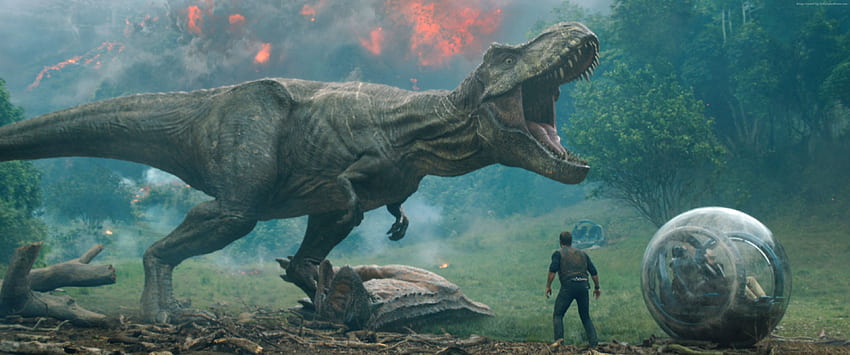 Jurassic World movie scene, Chris Pratt Jurassic World HD wallpaper