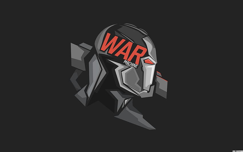 Marvel Comics War Machine w czarnym minimalistycznym stylu God of War Minimalist Tapeta HD
