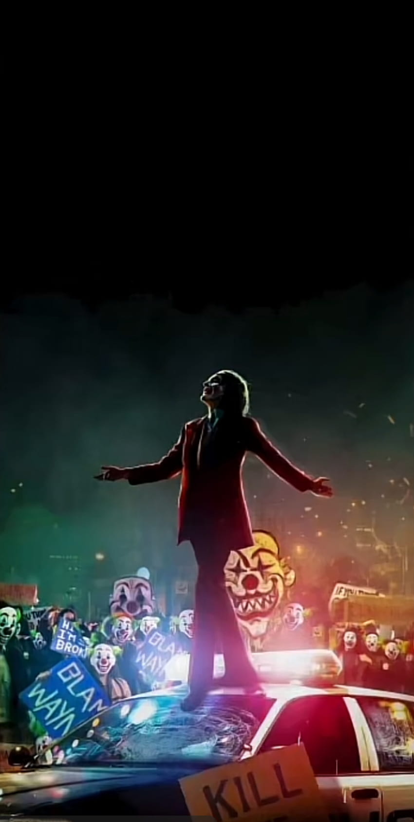 Joker, zielony, policja, zamieszki, film Tapeta na telefon HD
