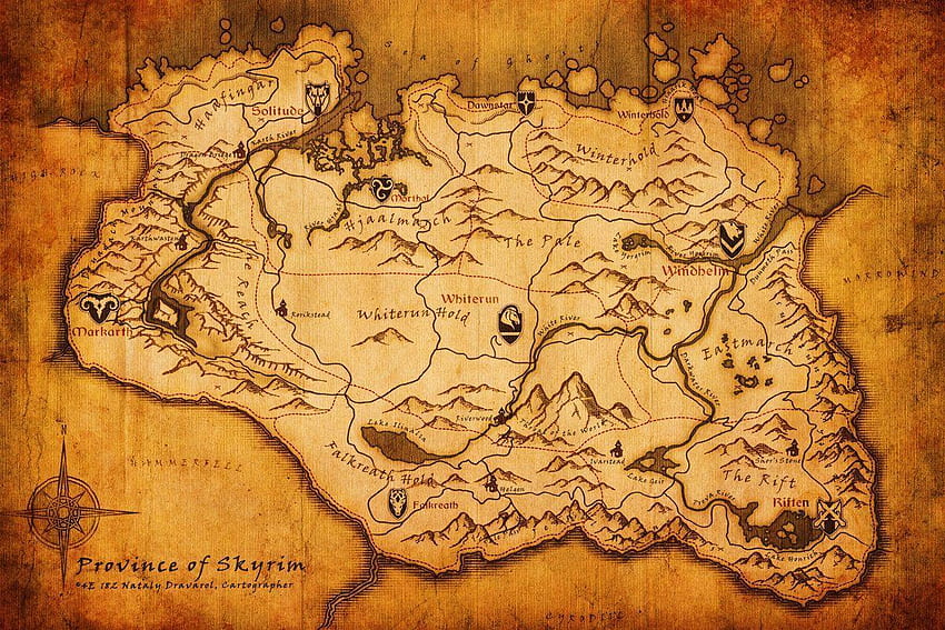 Mapa de Skyrim fondo de pantalla