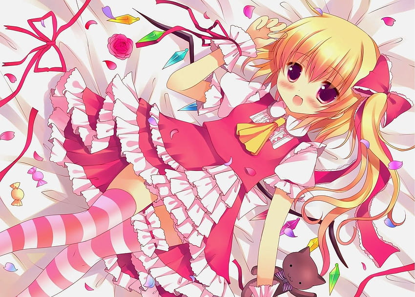 Cute Touhou flandre scarlet Anime Girl, Cute Anime Vampire HD wallpaper