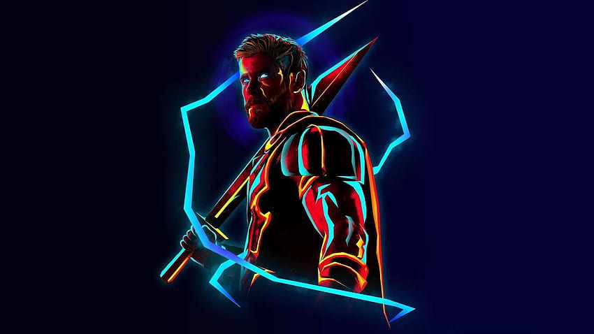 Neon Avengers (въз основа на произведения на изкуството от Instagram), Loki Neon HD тапет