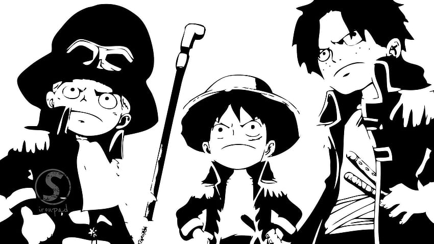 Sabo, Luffy Black and White HD wallpaper