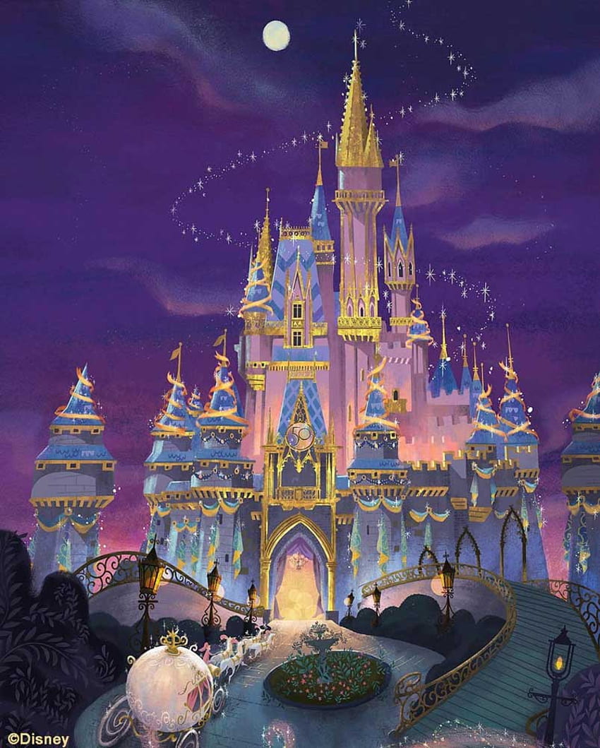 Disney revela ilustrações completas do 50º aniversário do Castelo da Cinderela, Walt Disney Castle Papel de parede de celular HD