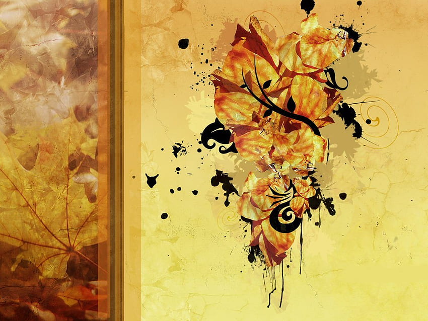 Daun Musim Gugur Kuning, daun, abstrak, kuning, musim gugur, indah, jingga Wallpaper HD