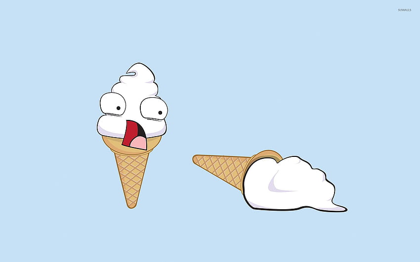 Tipped Ice cream cone - Funny HD wallpaper