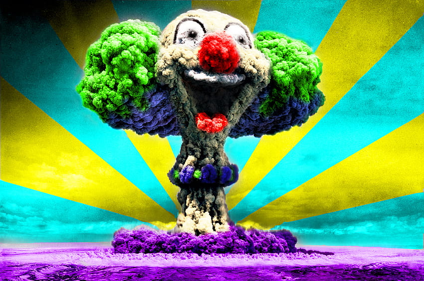 Happy Clown Nuclear Explosion ., Funny Clown HD wallpaper