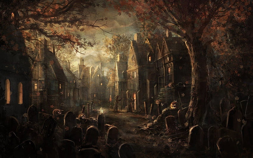 Spooky Cemetery . Graveyards In 2019. Halloween, Haunted Graveyard HD wallpaper