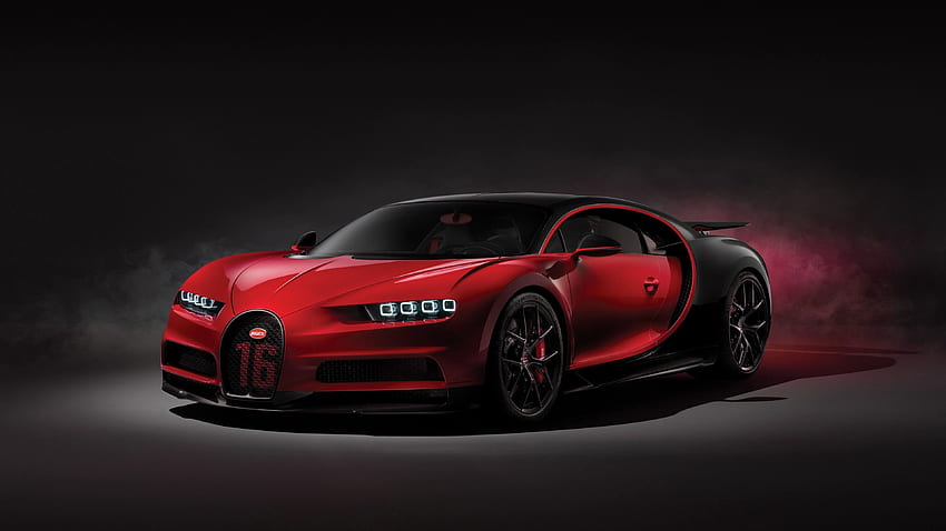 Bugatti Chiron 2018 빨간색 초차 전면 보기, Bugaty U HD 월페이퍼
