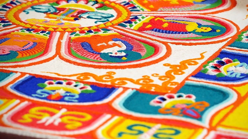 Sand mandala: Tibetan Buddhist ritual HD wallpaper