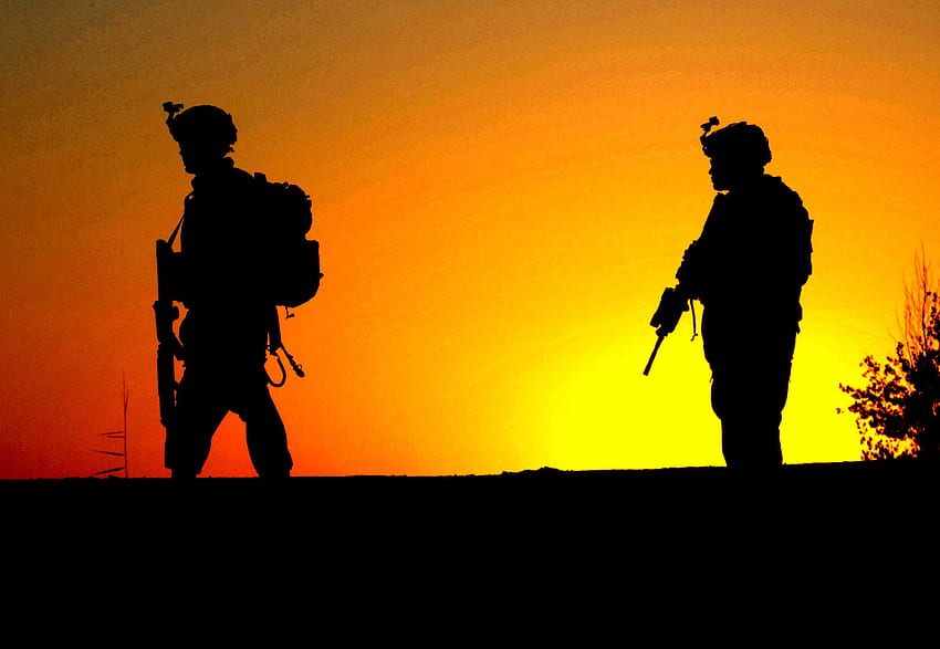 Ejército de EE. UU., Soldados Puesta de sol fondo de pantalla