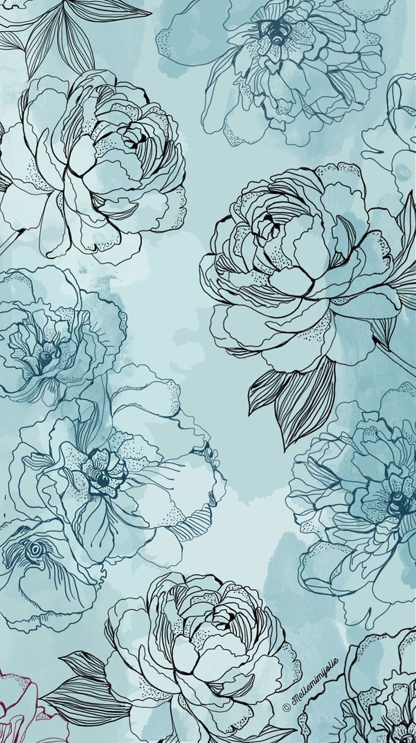 Iphone . Linha artística, padrão, flor, botânica, ilustração, desenho Papel de parede de celular HD