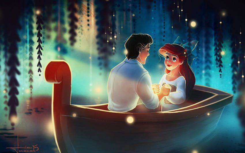Telefon der kleinen Meerjungfrau. Kleine Meerjungfrau Disney, 3D-Meerjungfrau und magische Meerjungfrau, Disney-Paare HD-Hintergrundbild
