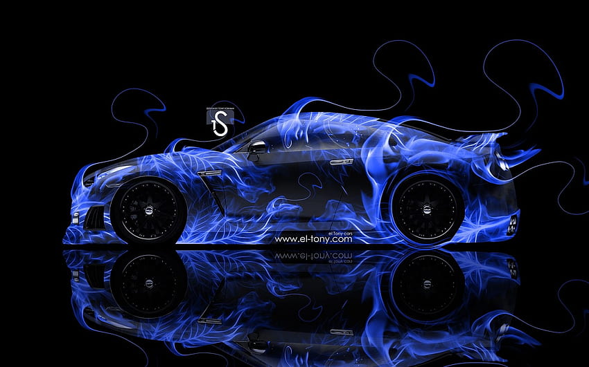 Nissan Gtr R35 Side Water Car 2014 Blue Neon Design von [] für Ihr , Handy und Tablet. Entdecken Sie Amazon Fire Car HD-Hintergrundbild
