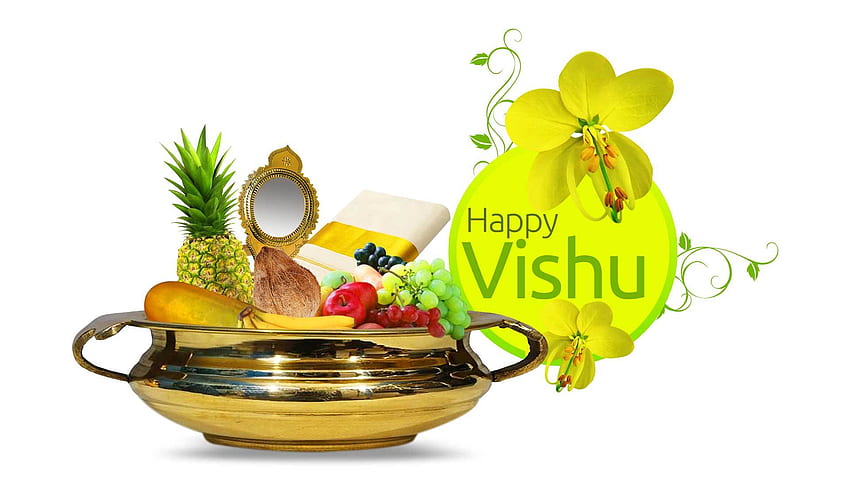 Tarjetas de felicitación de Vishu Tarjetas electrónicas de Vishu Festival de Niza Kerala fondo de pantalla
