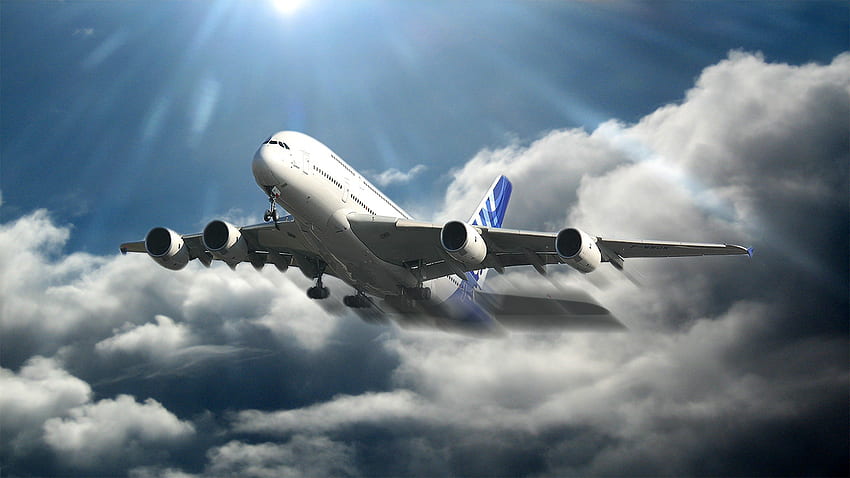 Airbus A380 800 [] dla Twojego telefonu komórkowego i tabletu. Poznaj Airbusa. Lądowanie A380, kokpit Airbusa A380, samolot do lądowania Airbusa A380 Tapeta HD