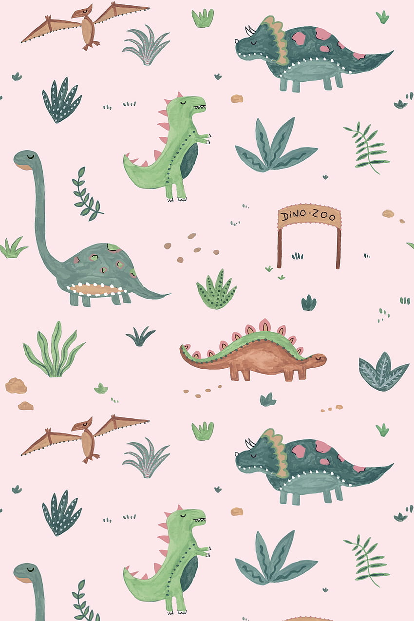 Ilustracja wzoru dinozaura w 2021 r. doodle, dinozaur, uroczy dla ipada, dinozaur dla dzieci Tapeta na telefon HD