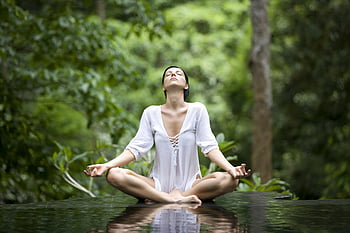 Hand meditation green yoga
