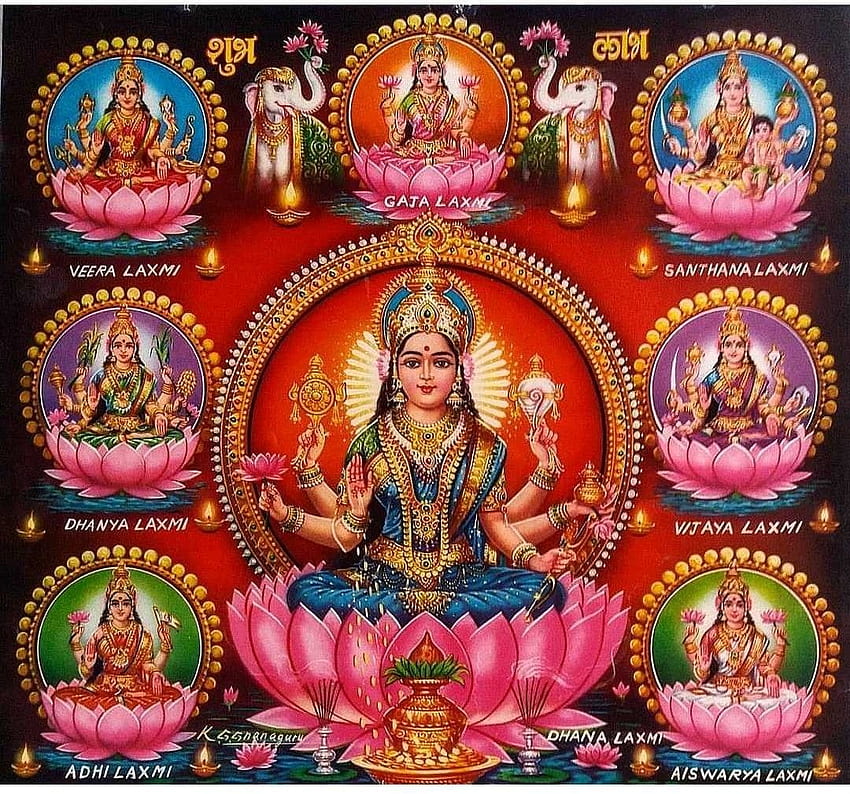 Indian gods, Ashta Lakshmi HD wallpaper