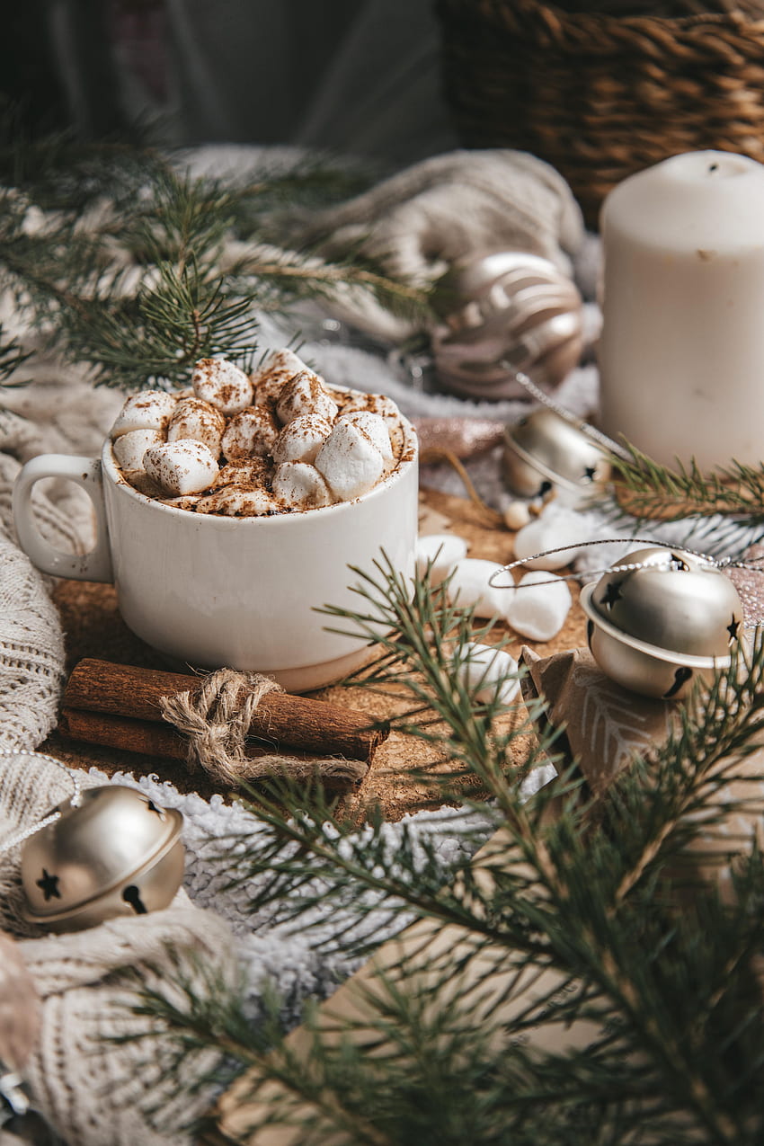 Food, Decorations, Cinnamon, Cup, Branches, Zephyr, Marshmallow HD phone wallpaper