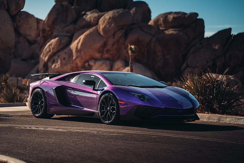Lamborghini Aventador LP 750, sports car, purple HD wallpaper