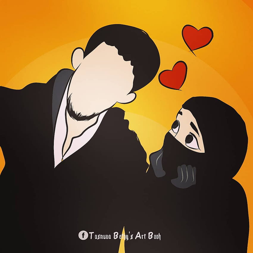 Cute Muslim Couple Cartoon DP Pics , Islamic Couple HD phone wallpaper