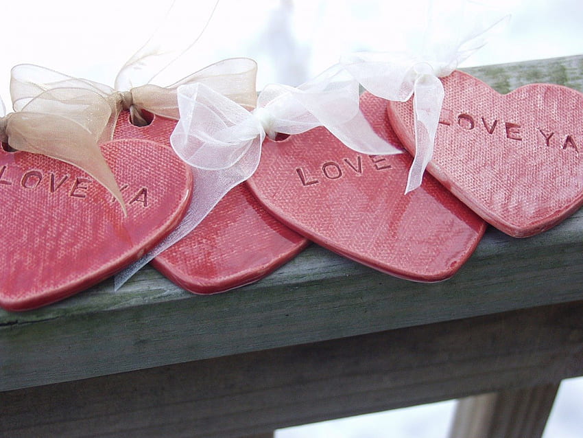 Love Ya, white, entertainment, ribbons, bows, pink, fashion, message, hearts, forever HD wallpaper
