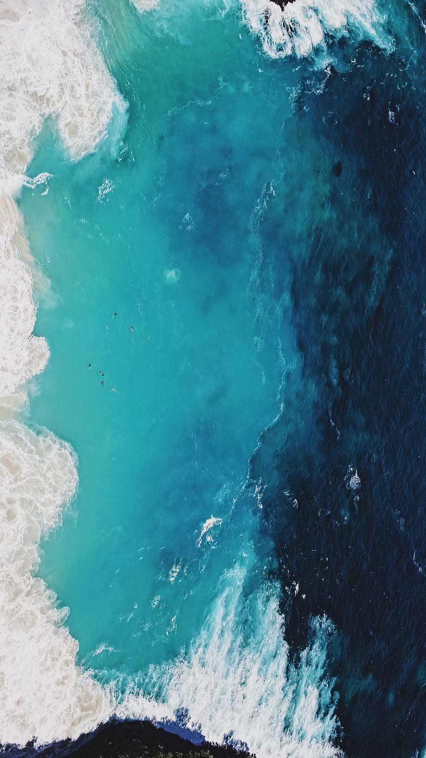 Natura, acqua, onde, vista dall'alto, oceano, schiuma, surf Sfondo del telefono HD