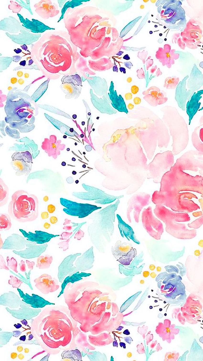 Flores. Watercolor , Spring , Art, Pastel Watercolor Floral HD phone wallpaper